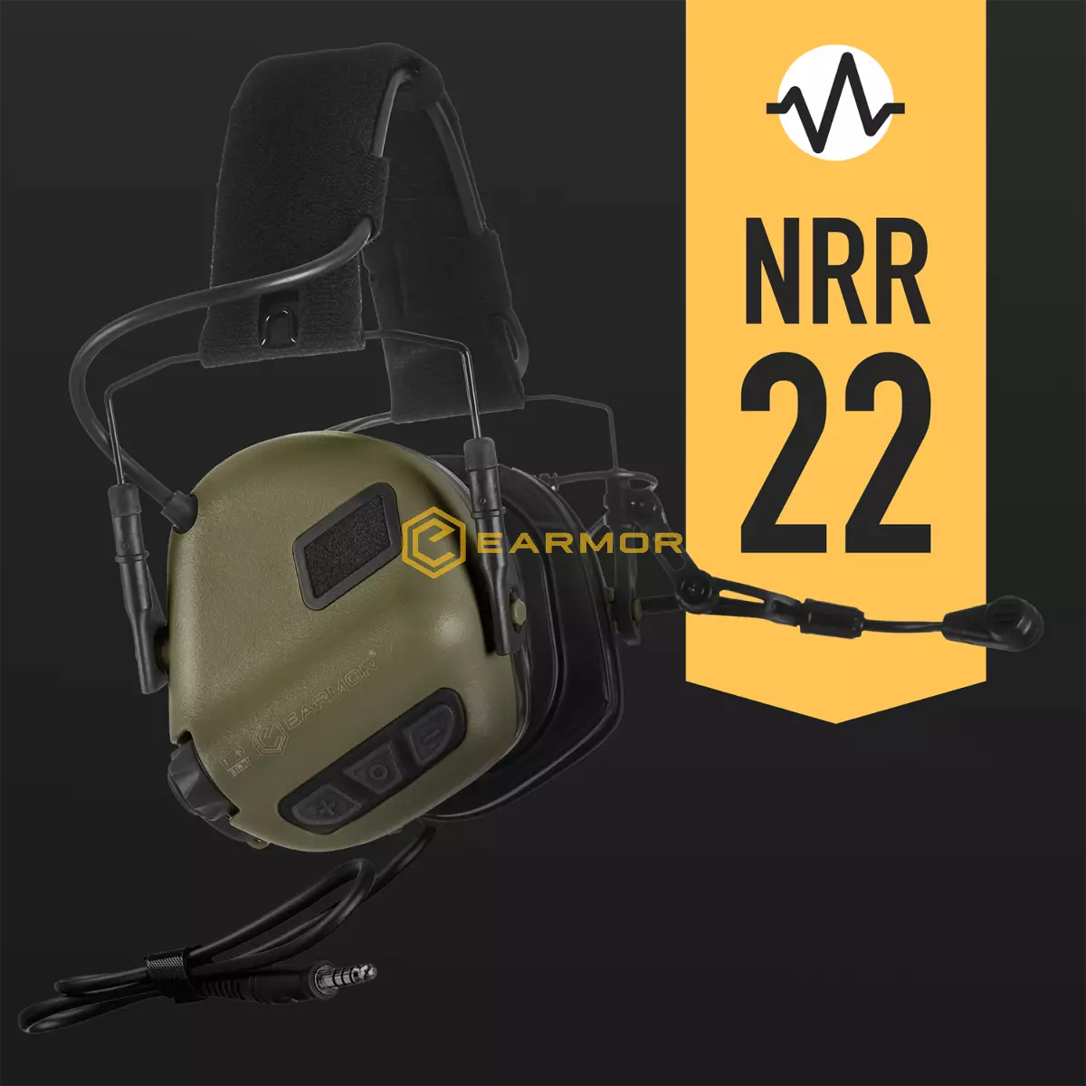 EARMOR M32X ARC Cuffia Tattica con Microfono | ARC Adattatori per Casco foliage green - immagine 5
