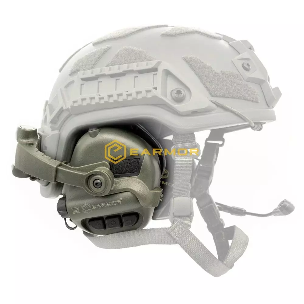 EARMOR M32X ARC Cuffia Tattica con Microfono | ARC Adattatori per Casco foliage green