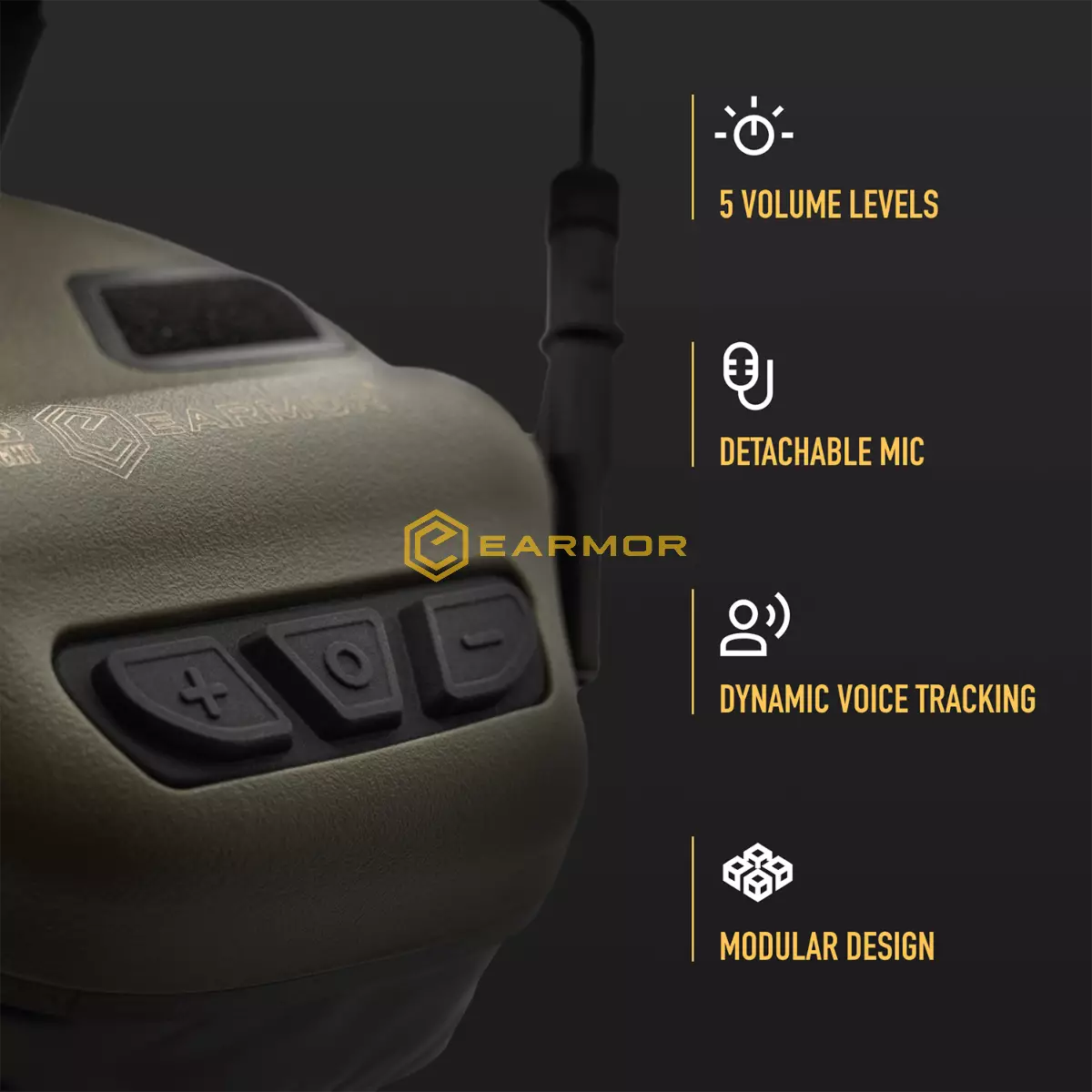 EARMOR M32X ARC Cuffia Tattica con Microfono | ARC Adattatori per Casco foliage green - immagine 7