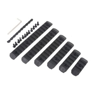 MP SET 6 SLITTE 20mm IN POLIMERO PER KEYMOD E M-LOK NERO (MP2013-B)