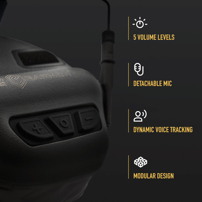 EARMOR M32X ARC Cuffia Tattica con Microfono | ARC Adattatori per Casco black - immagine 2